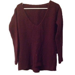 Italian- Made Maroon Wool Sweater
